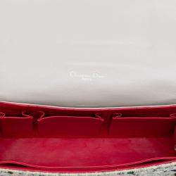 Pre Owned Dior White Medium Tweed Miss Dior Flap