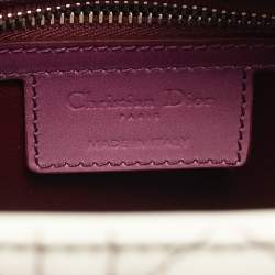 Pre Owned Dior Ombre Purple Cannage Patent Leather Medium Lady Dior Tote