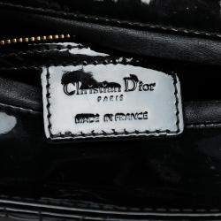 Pre Owned Dior Black Medium Patent Cannage Lady Dior