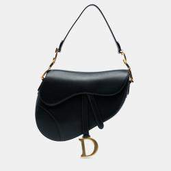 Pre Owned Dior Black Smooth Calfskin Saddle Bag