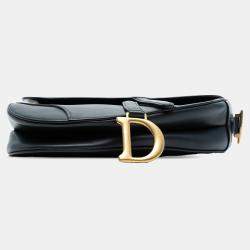 Pre Owned Dior Black Smooth Calfskin Saddle Bag