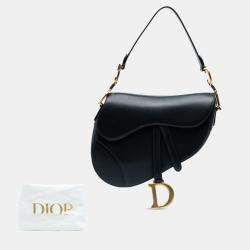 Pre Owned Dior Black Smooth Calfskin Saddle Bag