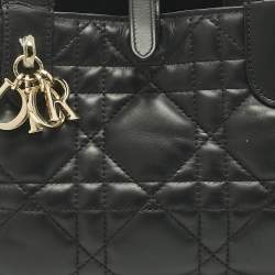 Pre Owned Dior Black Cannage Leather Small Toujours Tote