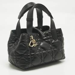 Pre Owned Dior Black Cannage Leather Small Toujours Tote