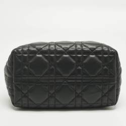 Pre Owned Dior Black Cannage Leather Small Toujours Tote