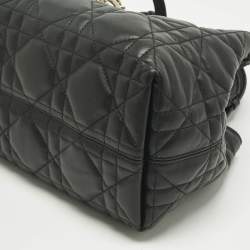 Pre Owned Dior Black Cannage Leather Small Toujours Tote