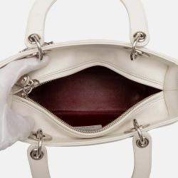 Pre Owned Dior White Medium Lambskin Paradise Lady Dior