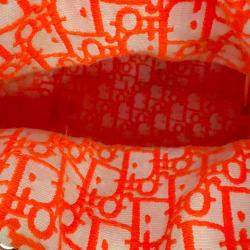 Pre Owned Christian Dior Orange Lady Dior Natural Wicker Medium Bag