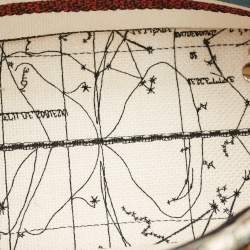 Pre Owned Dior Multicolor Floral Embroidered Canvas Medium Lady D-Lite Tote