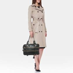 Pre Owned Dior Black Leather 30 Montaigne Duffel Bag