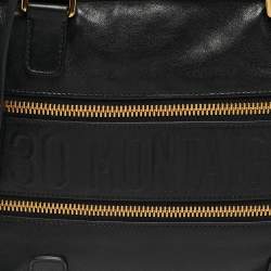 Pre Owned Dior Black Leather 30 Montaigne Duffel Bag