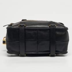 Pre Owned Dior Black Leather 30 Montaigne Duffel Bag