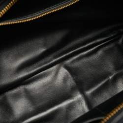 Pre Owned Dior Black Leather 30 Montaigne Duffel Bag