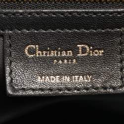 Pre Owned Dior Black Leather 30 Montaigne Duffel Bag