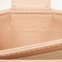 Pre Owned Dior Beige Cannage Patent Leather Lady Dior 5 Gusset Card Holder