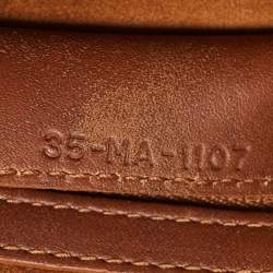 Pre Owned Dior Brown Woven Embossed Leather Studded D-Fence Saddle Bag