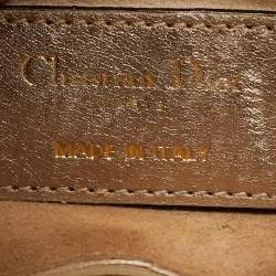 Pre Owned Dior Gold Cannage Leather Small Supple Lady Dior Tote