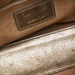 Pre Owned Dior Gold Cannage Leather Small Supple Lady Dior Tote