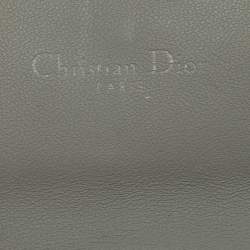 Pre Owned Dior Grey Ultra Matte Leather Nano Saddle Chain Pouch