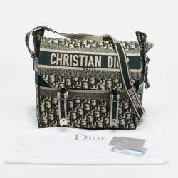 Pre Owned Dior Green Embroidered Canvas Diorcamp Messenger Bag