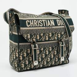 Pre Owned Dior Green Embroidered Canvas Diorcamp Messenger Bag