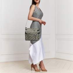 Pre Owned Dior Green Embroidered Canvas Diorcamp Messenger Bag