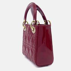 Pre Owned Dior Red Patent Leather Patent Lady Bag Mini