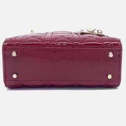 Pre Owned Dior Red Patent Leather Patent Lady Bag Mini