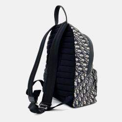 Pre Owned Dior Navy Blue Fabric Oblique Backpack
