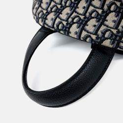 Pre Owned Dior Navy Blue Fabric Oblique Backpack