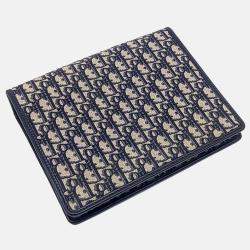 Pre Owned Dior Navy Blue Canvas Oblique 30 Montaigne Pouch