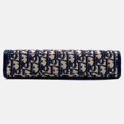 Pre Owned Dior Navy Blue Canvas Oblique 30 Montaigne Pouch
