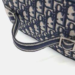 Pre Owned Dior Navy Blue Fabric Oblique Travel Vanity
