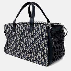 Pre Owned Dior Navy Blue Fabric Hit the Road Pet Carrier
