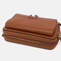 Pre Owned Dior Brown Leather Saddle Double Pouch