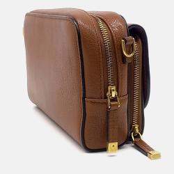 Pre Owned Dior Brown Leather Saddle Double Pouch