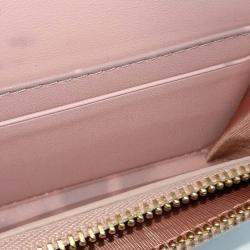Pre Owned Dior Pink Leather Caro Card Holder