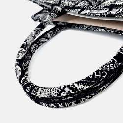 Pre Owned Dior Black White Fabric Book Tote Bag