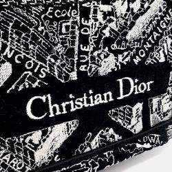 Pre Owned Dior Black White Fabric Book Tote Bag