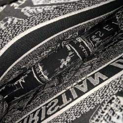 Pre Owned Dior Black White Fabric Book Tote Bag