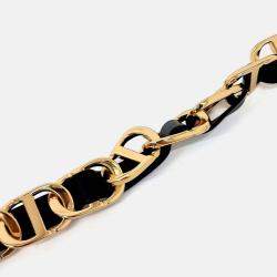 Pre Owned Dior Black Leather CD Signature Strap Bag