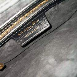Pre Owned Dior Black Leather CD Signature Strap Bag