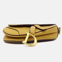 Pre Owned Dior Brown Leather Mini Saddle Bag