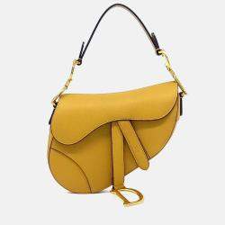 Pre Owned Dior Brown Leather Mini Saddle Bag