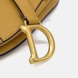 Pre Owned Dior Brown Leather Mini Saddle Bag