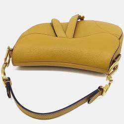 Pre Owned Dior Brown Leather Mini Saddle Bag