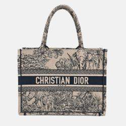 Pre Owned Dior Beige Black Canvas Book Tote Bag