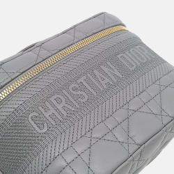 Pre Owned Dior Grey Leather Travel Vanity Small