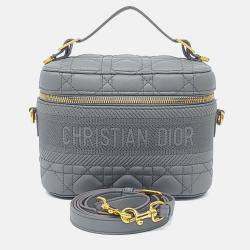 Pre Owned Dior Grey Leather Travel Vanity Small