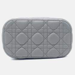 Pre Owned Dior Grey Leather Travel Vanity Small